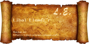 Libal Elemér névjegykártya
